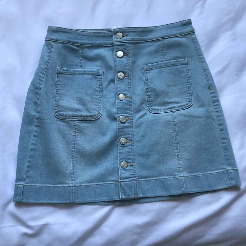 Loft light-washed denim skirt